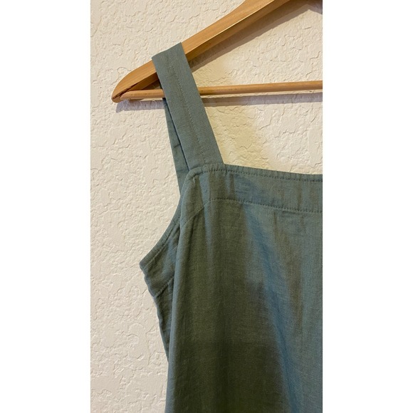 Quince Jumpsuit Size S Green European Linen Square Neck Beach Minimalist NWT - Picture 2 of 11